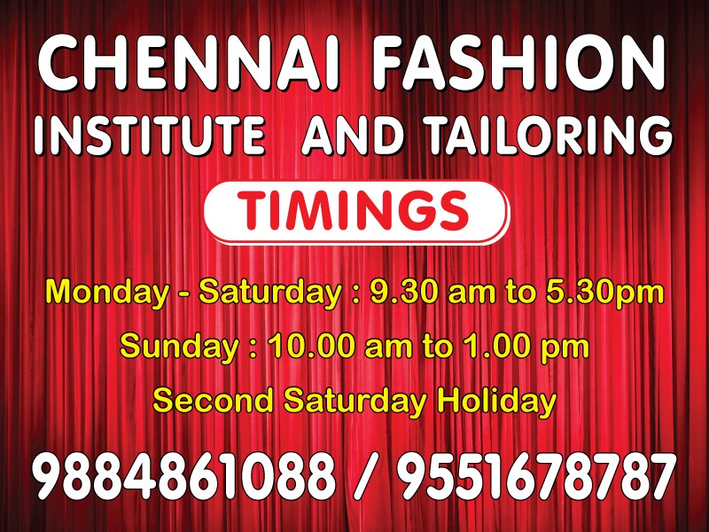 Contact top fashion designing and Tailoring Institute in Chennai, Tamil Nadu, India